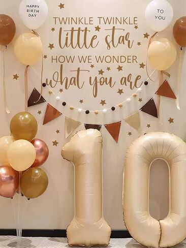 Twinkle Twinkle Little Star Gender Reveal Wall Decal Sign - Baby Shower Decal for Balloon Arch Sign Girl or Boy How We Wonder What You are Newborn Party Sticker Pregnancy Party Decorations in Saudi Arabia