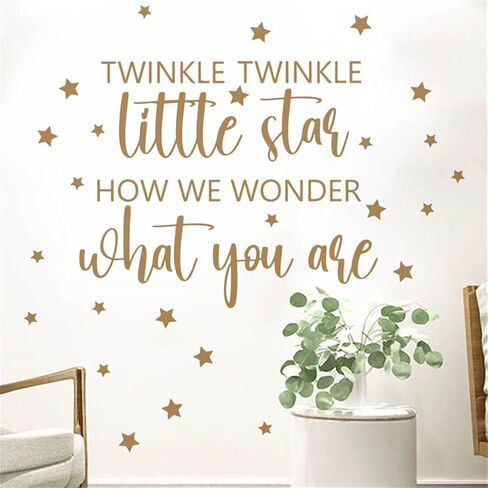 Twinkle Twinkle Little Star Gender Reveal Wall Decal Sign - Baby Shower Decal for Balloon Arch Sign Girl or Boy How We Wonder What You are Newborn Party Sticker Pregnancy Party Decorations in Saudi Arabia