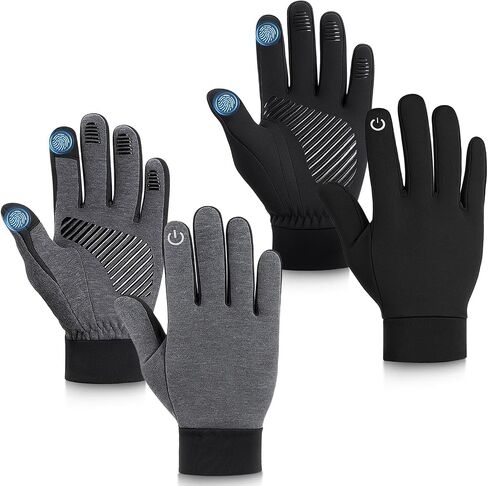 2 Pairs Winter Gloves Touchscreen Waterproof Thermal Warm Cold Weather Running Driving Hiking for Men Women in Saudi Arabia