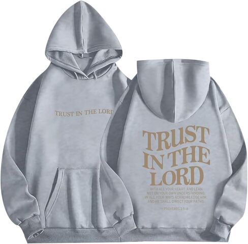 UNIQUEONE Trust in the Lord Christian Hoodies - Faith Religious Graphic Sweatshirts Women Bible Verse God Pullover Tops in Saudi Arabia
