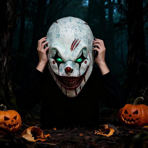 Scary Halloween Terrifier Clown Mask Creepy Killer Joker Half Face Mask Horror Art the Clown Mask with Hats in Saudi Arabia