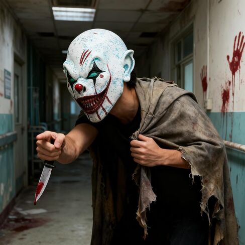 Scary Halloween Terrifier Clown Mask Creepy Killer Joker Half Face Mask Horror Art the Clown Mask with Hats in Saudi Arabia