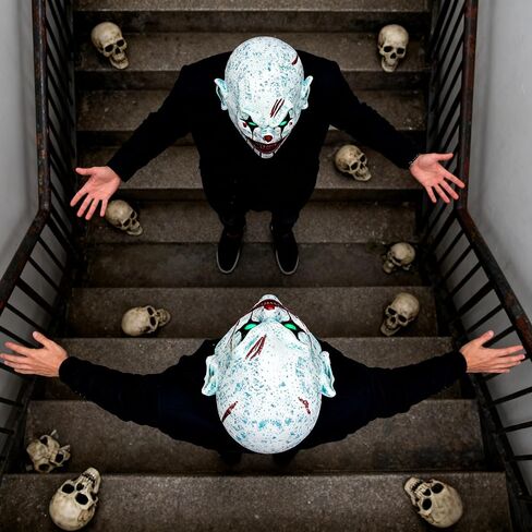 Scary Halloween Terrifier Clown Mask Creepy Killer Joker Half Face Mask Horror Art the Clown Mask with Hats in Saudi Arabia