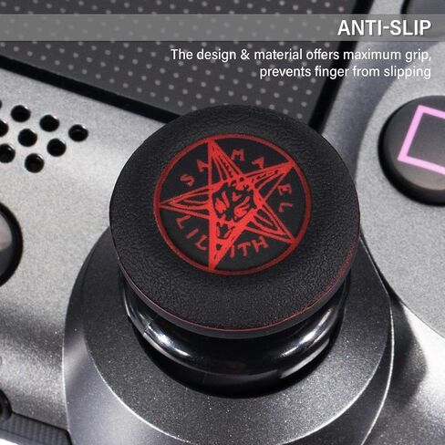 Playrealm FPS Thumbstick Extender & Printing Rubber Silicone Grip Cover 2 Sets for PS5 Dualsenese & PS4 Controller (Ghost Red) in Kuwait