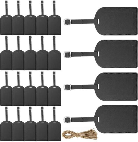 24 Pack Leather Luggage Tags Wedding Favors Bulk Luggage Tags Travel Tag Brown for Suitcase with Name Card Bulk for Guests Bridal Bachelorette Shower in Kuwait