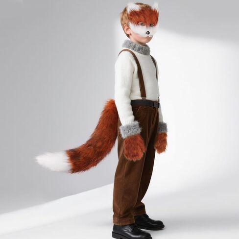DRESHOW Wolf Fox Fur Tail Clip Ears and Gloves Set Cosplay Party Costume Super Huge Fluffy Tail for Teen Adult in Saudi Arabia
