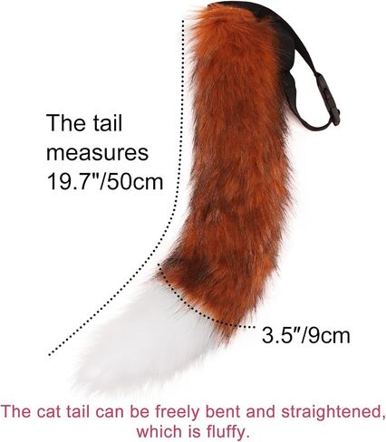 DRESHOW Wolf Fox Fur Tail Clip Ears and Gloves Set Cosplay Party Costume Super Huge Fluffy Tail for Teen Adult in Saudi Arabia