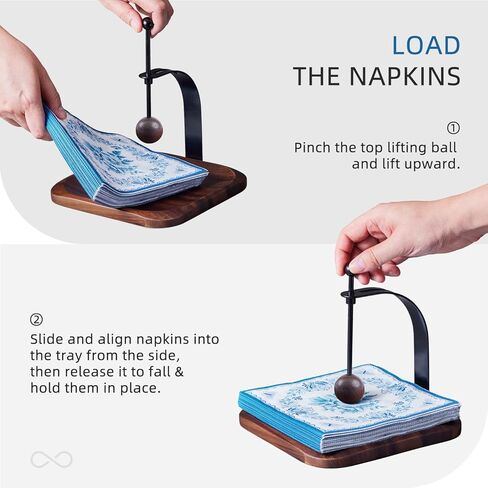 Napkin Holder - Windproof Design with Gravity Ball, Multifunctional Tissue Tower & Serving Tray for Outdoor/Indoor, Fits 6.5"-7" Napkins & Toilet Paper Rolls Warm Gift Idea (Beech Wood) in Kuwait