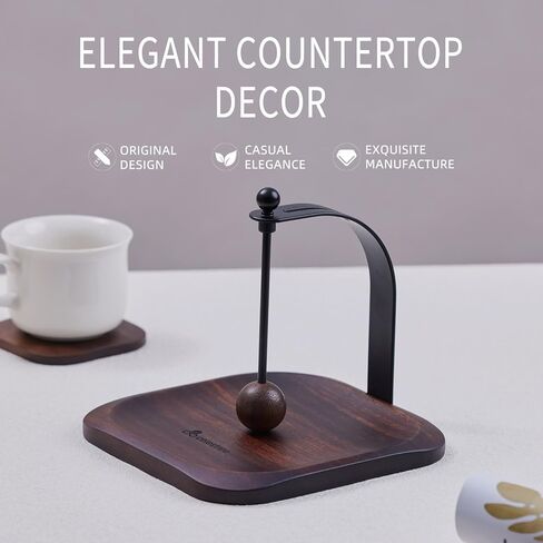 Napkin Holder - Windproof Design with Gravity Ball, Multifunctional Tissue Tower & Serving Tray for Outdoor/Indoor, Fits 6.5"-7" Napkins & Toilet Paper Rolls Warm Gift Idea (Beech Wood) in Kuwait