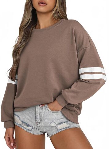 Acelitt Women Casual Long Sleeve Crewneck Color Block Sweatshirts Pullover Tops,S-XXL in Saudi Arabia