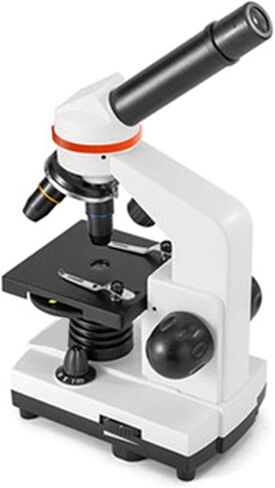Beginner Microscope 40x-1600x Biological Microscope Eyepiece (10x/20x) Objective Lens (4X 10x 40x) LED up and Down Light Source 45° tilt monocular Lens Battery Powered 15x10x28cm in Saudi Arabia
