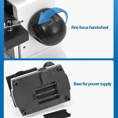 Beginner Microscope 40x-1600x Biological Microscope Eyepiece (10x/20x) Objective Lens (4X 10x 40x) LED up and Down Light Source 45° tilt monocular Lens Battery Powered 15x10x28cm in Saudi Arabia