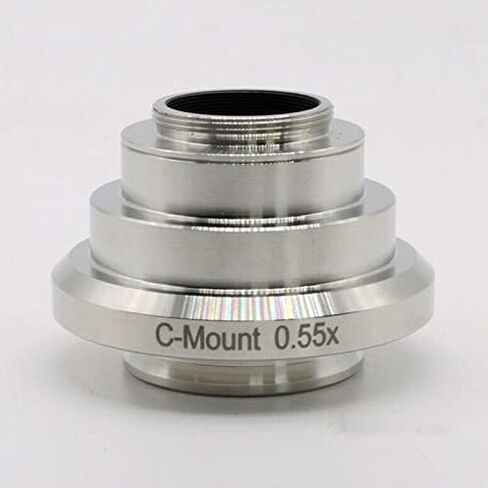 مجموعة ملحقات المجهر 0.35X 0.55X 1X Mnifier محول العدسة الفولاذ المقاوم للصدأ C-Mount كاميرا محول شرائح المجهر البصري in Kuwait