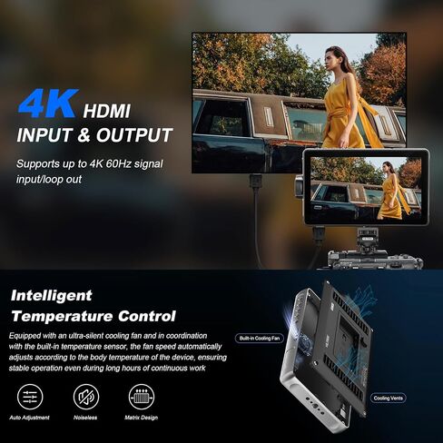 Viltrox DC-L1 7 "شاشة حقل الكاميرا ، إدخال/إخراج 4K HDMI ، 1280 × 800 شاشة تعمل باللمس خارج الفيديو مع LUT 3D ، شكل موجة ، ذروتها ، لون كاذب ، غطاء محرك السيارة ، بطارية لـ Sony Canon Nikon Fuji DSLR in Kuwait