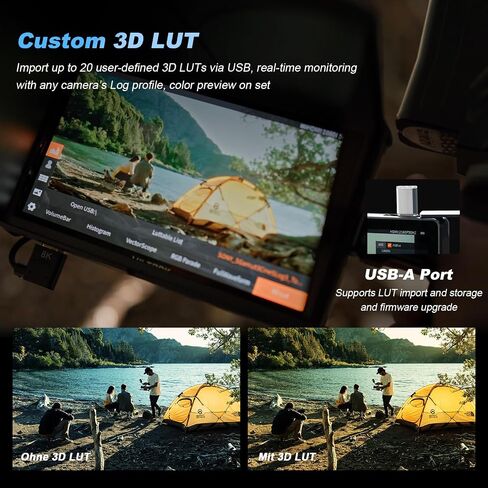 Viltrox DC-L1 7 "شاشة حقل الكاميرا ، إدخال/إخراج 4K HDMI ، 1280 × 800 شاشة تعمل باللمس خارج الفيديو مع LUT 3D ، شكل موجة ، ذروتها ، لون كاذب ، غطاء محرك السيارة ، بطارية لـ Sony Canon Nikon Fuji DSLR in Kuwait