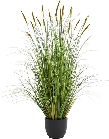 KOL 4ft 2-Pack Artificial Cattail Reed Grass, 47.2’’ Artificial Indoor Outdoor Fake Onion Grass Plant, Home Office Wedding Decorative Potted Plant Faux Greenery, Housewarming Gift, Green in Kuwait