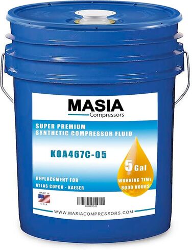 KOA467C-05 Masia Compressors Lubricant/PAO Synthetic Base / 8000 Hour Lifetime (4 Gallon Case) in Saudi Arabia