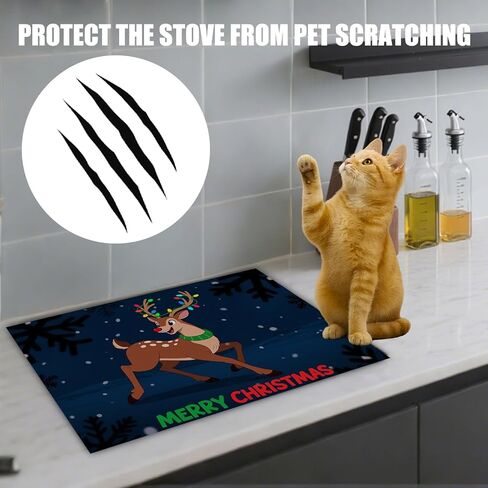 Nuxovilar Christmas Stove Top Cover 28.35×20.47inch, Blue Snowman Stove Cover, Polyester & Diatom Mud Blend, Fun Pattern Festive Decor in Saudi Arabia