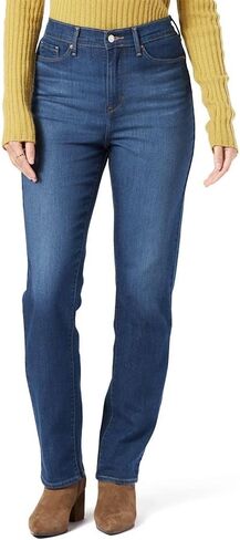 Levi Strauss Signature Women's High-Rise Straight Jeans Stretch Denim (Standard and Plus), (New) Hurricane, 14 Short in Saudi Arabia