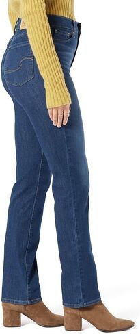 Levi Strauss Signature Women's High-Rise Straight Jeans Stretch Denim (Standard and Plus), (New) Hurricane, 14 Short in Saudi Arabia