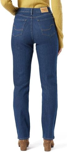 Levi Strauss Signature Women's High-Rise Straight Jeans Stretch Denim (Standard and Plus), (New) Hurricane, 14 Short in Saudi Arabia