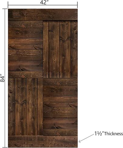 S Shape 24in x 84in Smoky Gray Finished Sliding Barn Door with Hardware Track - Assembly Needed in Saudi Arabia