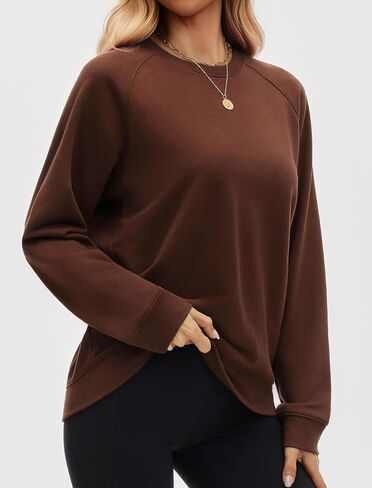 كنزات نسائية قطنية بياقة دائرية كبيرة الحجم ملابس علوية غير رسمية بأكمام راجلان ملابس مريحة لخريف وشتاء 2025 in Kuwait