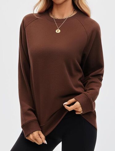 كنزات نسائية قطنية بياقة دائرية كبيرة الحجم ملابس علوية غير رسمية بأكمام راجلان ملابس مريحة لخريف وشتاء 2025 in Kuwait