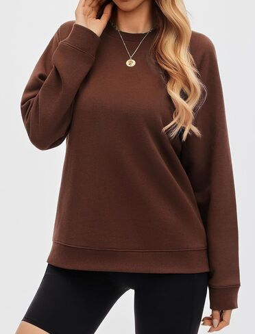 كنزات نسائية قطنية بياقة دائرية كبيرة الحجم ملابس علوية غير رسمية بأكمام راجلان ملابس مريحة لخريف وشتاء 2025 in Kuwait