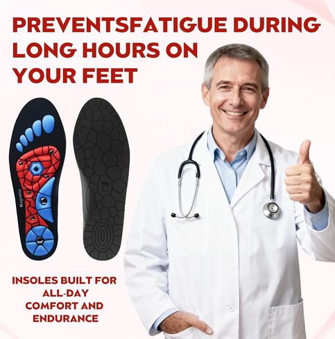 Acupressure Insoles for Men and Women- Orthopedic Acupoint Massage Insoles, Non-Slip Shock Absorption, Breathable Design for Foot Pain Relief & All-Day Comfort (Blue, S(Men 4-7/Women 5-8)) in Saudi Arabia