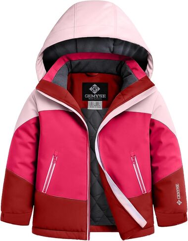 GEMYSE Girls Winter Coat Waterproof Windproof Girls Ski Jacket with Hood Kids Quilted Outerwear in Saudi Arabia