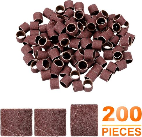 HARFINGTON 200pcs Sanding Drums 1/2 Inch Grit 240 Sanding Sandpaper Mini Sanding Sleeves for Drum Sander Rotary Tools in Saudi Arabia