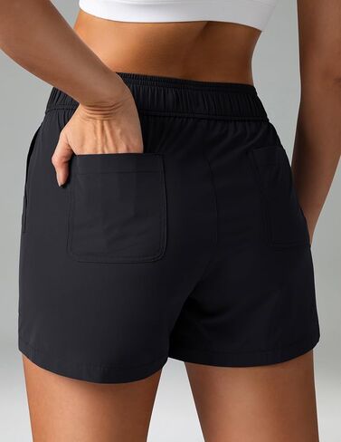 Colorfulkoala Womens Mid-Rise Casual Shorts with Adjustable Waistband 4 Pockets 3.5" Inseam for Lounge Running Strolling in Saudi Arabia