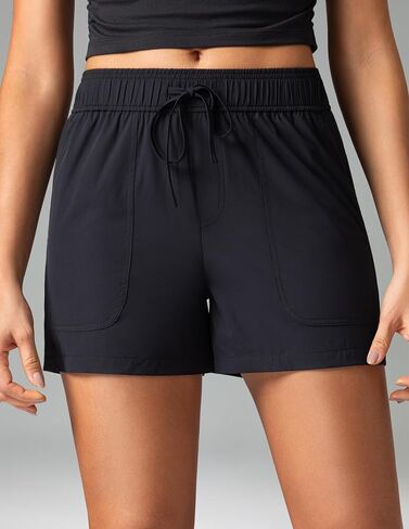 Colorfulkoala Womens Mid-Rise Casual Shorts with Adjustable Waistband 4 Pockets 3.5" Inseam for Lounge Running Strolling in Saudi Arabia