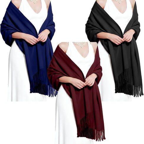 3 Pcs Shawl Wraps Blanket Scarves for Women Evening Wedding Bridesmaid Gifts Winter in Saudi Arabia