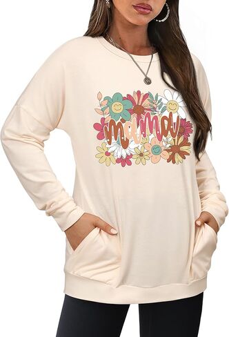 Dresswel Be Kind Sweatshirts for Women Long Sleeve Graphic Shirts Crewneck Pullover Tops Casual Loose Fall Outfits Clothes in Kuwait