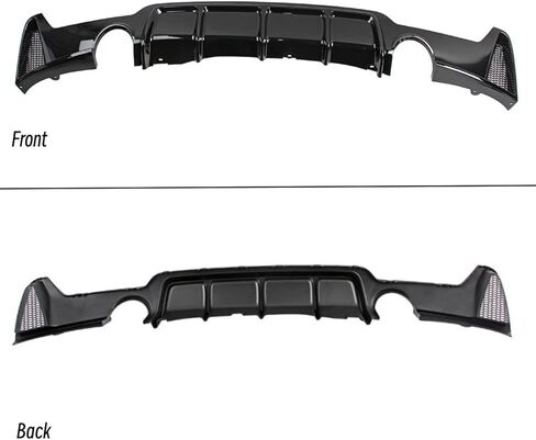 ناشر خلفي مناسب لسيارة BMW 4 Series 428i/ 430i/ F32/ F33/ F36 2014-2020 (طراز M-Sport فقط)، عادم من جانب واحد ومصد خلفي وملحقات خارجية مقسمة للشفاه السفلية باللون الأسود اللامع in Kuwait