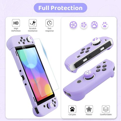 FUNDIARY Carrying Case for Nintendo Switch OLED, Shockproof Hard Shell Portable Travel Bag for Accessories Kit with PC Protective Cover, Screen Protector, Shoulder Strap & 2 Thumb Grips, Green Marble in Saudi Arabia