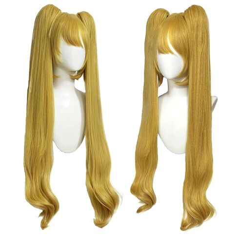 شعر مستعار وردي بطول 47 بوصة/120 سم مع ذيل حصان، شعر مستعار طويل مستقيم مع غرة، شعر صناعي وردي لحفلات الهالوين، شعر مستعار كوسبلاي مع 2 إكسسوارات عقدة فيونكة in Kuwait