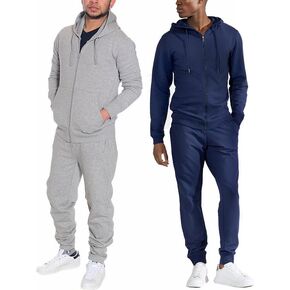 Men’s 4-Piece Fleece Zip Hoodie & Jogger Sets- 2 Full Sets Jogging Suits Sets Full Zip Hoodie and Pants Track Suits in Saudi Arabia