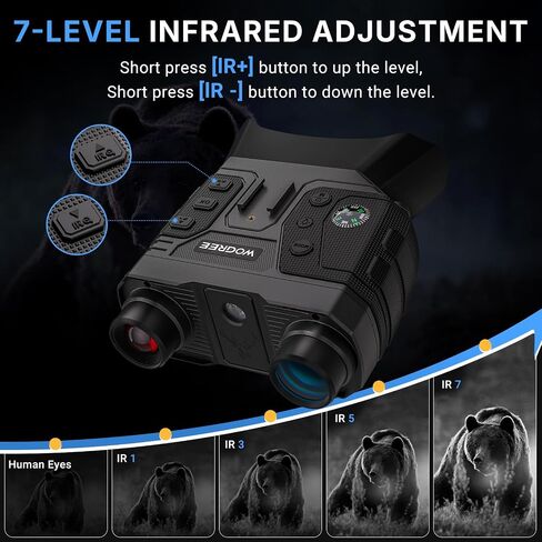 4K Night Vision Goggles, 36MP Photo, 1300FT Range, Gift for Men | 8X Digital Zoom, Flashlight & Compass, 5000mAh Rechargeable Battery, Night Vision Binoculars for Camping & Security in Saudi Arabia