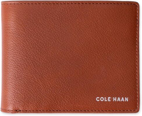 Cole Haan Men's Two-Tone Leather Slimfold Wallet, Black/Tan, One Size in Saudi Arabia
