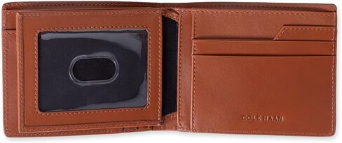 Cole Haan Men's Two-Tone Leather Slimfold Wallet, Black/Tan, One Size in Saudi Arabia