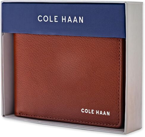 Cole Haan Men's Two-Tone Leather Slimfold Wallet, Black/Tan, One Size in Saudi Arabia