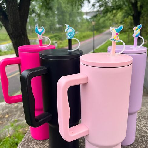 8mm Butterfly Straw Cover - Cute Flower Design Straw Toppers for Simple Modern and Hydro Flask Tumblers Accessories in Saudi Arabia