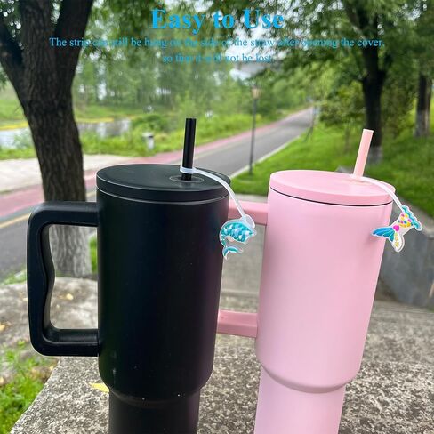 8mm Butterfly Straw Cover - Cute Flower Design Straw Toppers for Simple Modern and Hydro Flask Tumblers Accessories in Saudi Arabia