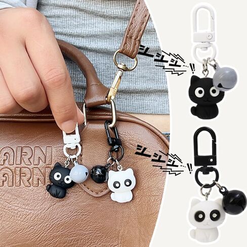 2Pcs Cat Key Ring Charm Keychain for Keys Backpack Decoration Handbag Fashion Jewelry for Women Couples Gift,black in Saudi Arabia