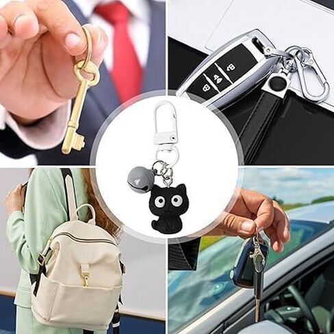 2Pcs Cat Key Ring Charm Keychain for Keys Backpack Decoration Handbag Fashion Jewelry for Women Couples Gift,black in Saudi Arabia