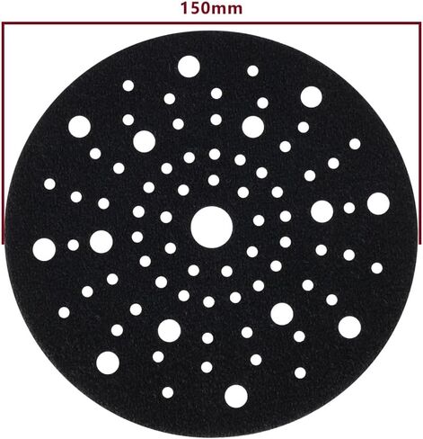 2Pcs 6Inch Sander Backing Pad Savers 80-Hole Self Adhesive Sponge Protective Pad Compatible with Bosch Compatible with Gex 150 Black 150mm in Saudi Arabia