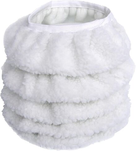 Car Polishing Bonnet Pads, 5PCS Lamb Wool Polishing Buffing Pad Wool Bonnet Pad, Car Polisher Pad Applicator Pad Buffling Car Buffer Waxer for Car Care-White (9-10Inch) in Saudi Arabia